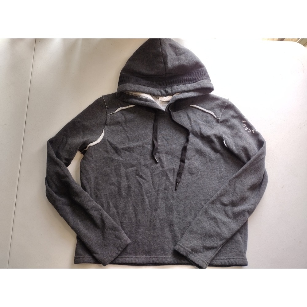 BCBGeneration Womens‎ Charcoal Gray Mesh Lined Hooded Pullover Sweatshirt Medium